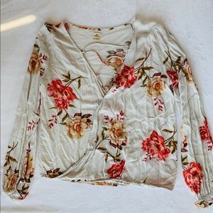 O’neill Floral, Flowy, Tie-front Blouse